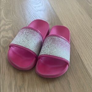 J. Crew Pink Glitter Kids Sandals